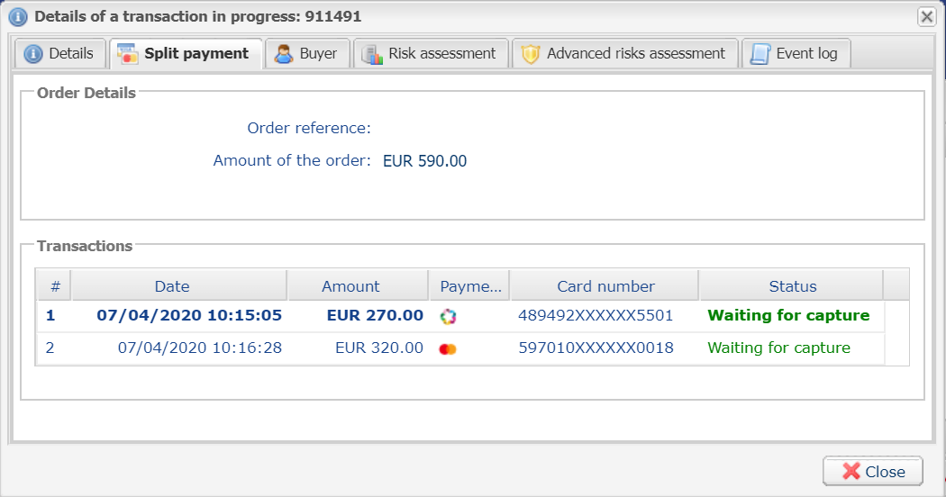 Viewing Cascading Payment Details