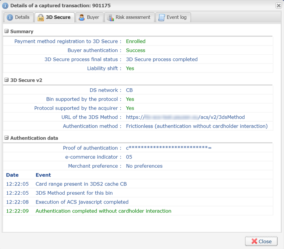 Transaction With Successful Frictionless Authentication